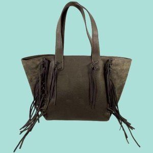 Urban Originals Gray Fringe Boho Vegan Tote